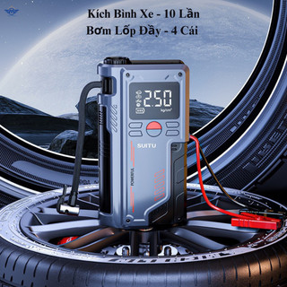 Bơm lốp xe ô tô kiêm kích bình 12v di động 4 trong 1 không dây miền đông auto