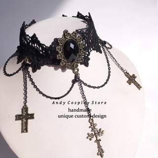 [CÓ SẴN] Vòng cổ choker ren thánh giá đen