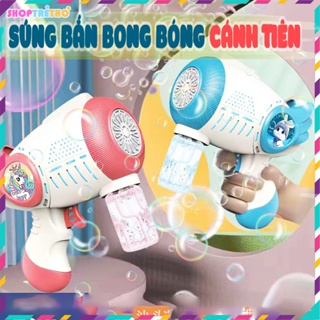 Đồ chơi súng bắn bong bóng xà phòng Cánh Tiên 10 nòng chạy pin có đèn cho bé thỏa sức vui chơi