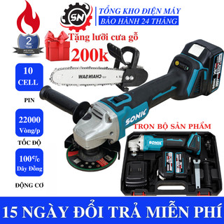 Máy cắt pin sonic 199v dây đồng 100% không chổi than - máy cắt pin - máy mài pin tặng kèm đá mài đá cắt
