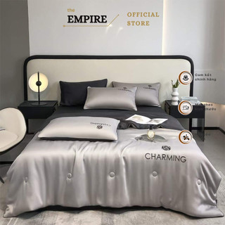 Bộ chăn ga gối nệm 4 món phi lụa EMPIRE cao cấp thoáng mát thấm hút mồ hôi không gây nóng lưng - EMPIRE Bedding & Decor