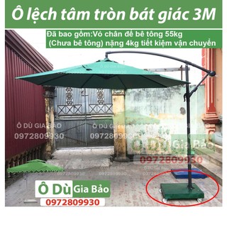 Ô Dù Lệch Tâm Tròn 3M-Chỉnh Được Góc Nghiêng 360 độ-Sản Phẩm Nhập Khẩu Cao Cấp -BH 1 Năm (Đã bao gồm chân đế)
