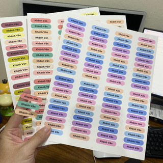 80 tem nhãn tên CHỐNG NƯỚC 2 - Sticker tên theo yêu cầu dán đồ dùng học tập, đồ dùng văn phòng