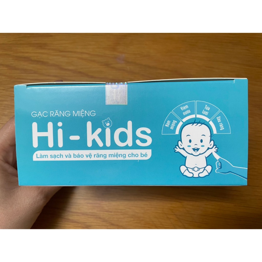 Gạc răng miệng - Gạc rơ lưỡi Hi-Kids (Hộp 30 gói)