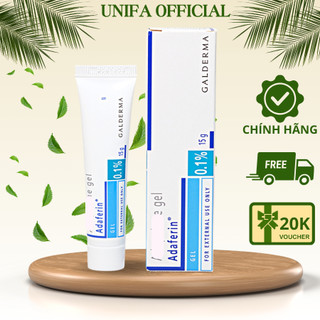 Kem mụn  Differin - Adaferin Gel 0.1% giảm mụn trứng cá, mụn ẩn, mụn đầu đen, giảm sưng tấy đỏ cho da-15g- Galderma