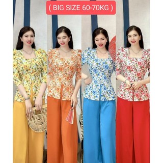 Set bộ bà ba cổ vuông , tay nhún