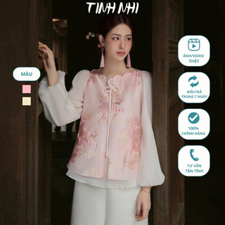 Set áo gấm hoa nhũ TINH NHI nhẹ nhàng nữ tính PP31