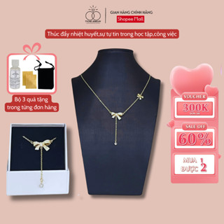  Dây chuyền mạ vàng Tyche Bow Gold nạm đá ,chốt khóa cao cấp trẻ trung phù hợp đeo đi học đi chơi,đi làm TYCHE JEWELRY 