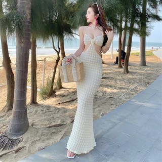 Váy Maxi Hở Lưng Họa Tiết Caro BY MINHPHUONGHOANG