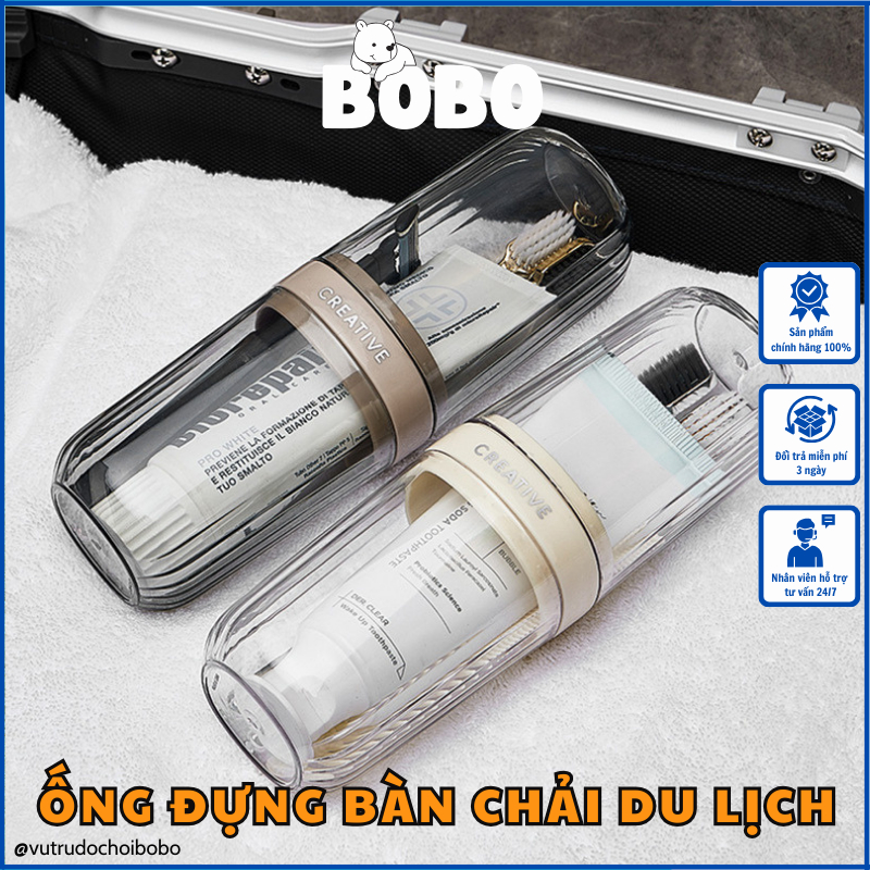 Ống đựng bàn chải úp ngược trong suốt tiện lợi để mang đi du lịch