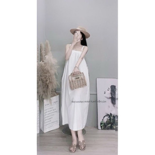 Váy đầm maxi 2 dây bản to chun ngực nhiều màu