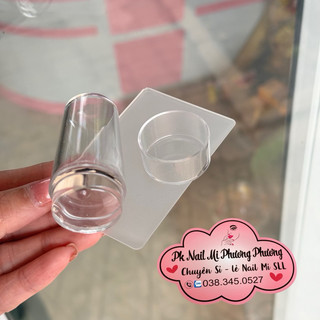 Con Dấu SiLiCon in móng tay trong suốt, đầu in nail tạo phen móng, Con lăn in móng