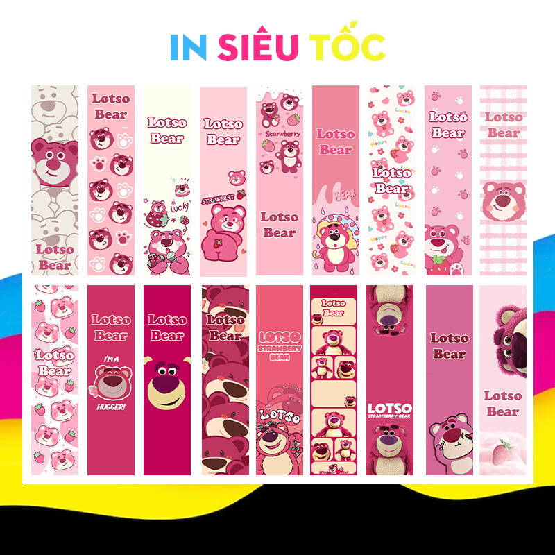 Tem dán chai chiết Lotso Bear 10ml đã cắt sẵn - Nhãn dán gấu Lotso