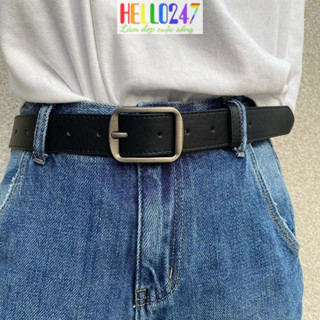  Thắt lưng nam nữ khóa vuông dài 3.4cm kiểu Ulzzang HELLO247 dây nịt quần tây jean học sinh phong cách Hàn Quốc TLQE5 