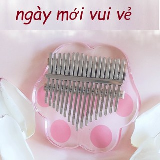 Đàn kalimba màu hồng chibi cute hoạt hình - âm vang hay không tịt nốt Tonic Kalimba