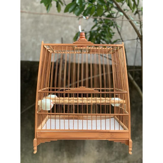 Khung lồng chim chào mào tự ráp lồng chào mào chất liệu trúc già form thái đấu, vuông đấu nóc chữ T BS02