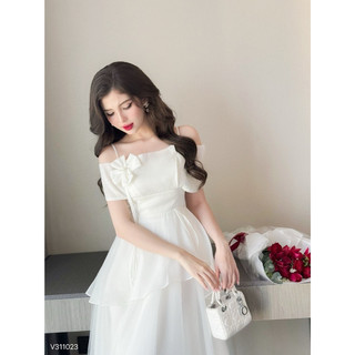 ĐẦM MIDI TẦNG TRỄ VAI NƠ