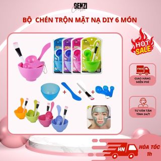 Bộ chén trộn mặt nạ diy - bộ đắp mặt nạ spa chuyên dụng 4 món diy bbt1