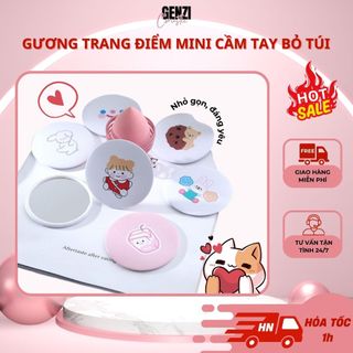 Gương mini cầm tay bỏ túi cute - gương trang điểm mini nhỏ gọn dễ thương giá rẻ gmn1