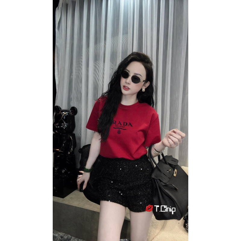 Áo Phông Form Ôm Pra.daa Cao Su Nổi
