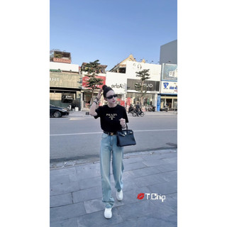 Áo Phông Form Ôm Pra.daa Cao Su Nổi