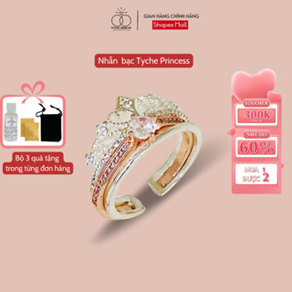  Nhẫn bạc 925 Tyche Princess thiết kế đơn giản oversize phong cách Ritro thủ công dành cho nữ TYCHE JEWELRY 