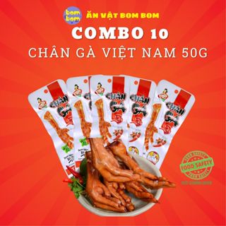 Combo 10 Chân Gà Vị Cay Thơm siêu to 50G -TAPFOOD-Ăn vặt Bom Bom-Cay vừa dai thơm
