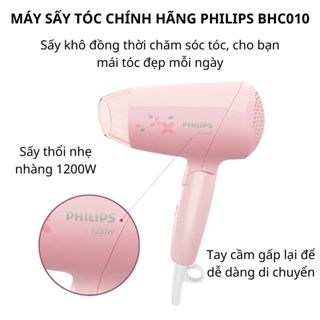 Máy sấy tóc tay cầm gấp gọn Philips BHC010 - Philips BHC015 1200w - Hàng chính hãng