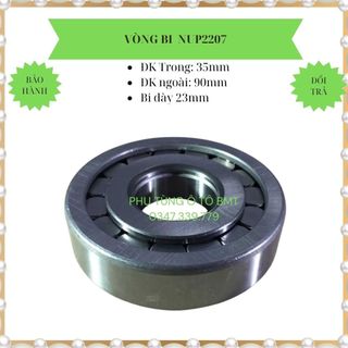 Vòng bi (bạc đạn) xe tải,  mã số NUP2207. Kích thước 35*90*23, bi đũa, ca tụt