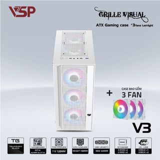 Vỏ Case VSP V3 WHITE (SẴN 3 FAN LED)