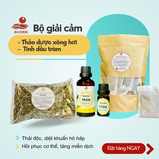 Bộ Giải Cảm:  10 Lá Xông Giải Cảm + 1 Tinh Dầu Tràm 10 ml