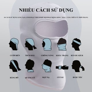 Khăn trùm ninja basic làm từ vải spandex co giãn 4 chiều (khăn phù hợp cho các hoạt động ngoài trời)