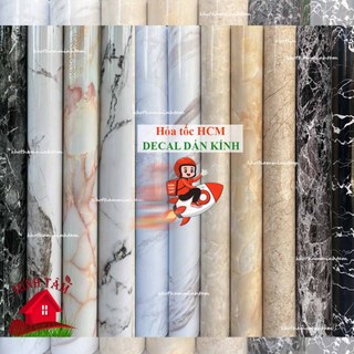 HỎA TỐC- Decal dán bếp  cách nhiệt vân đá hoa cương trắng xám khổ 60cm, 1.2m keo sẵn