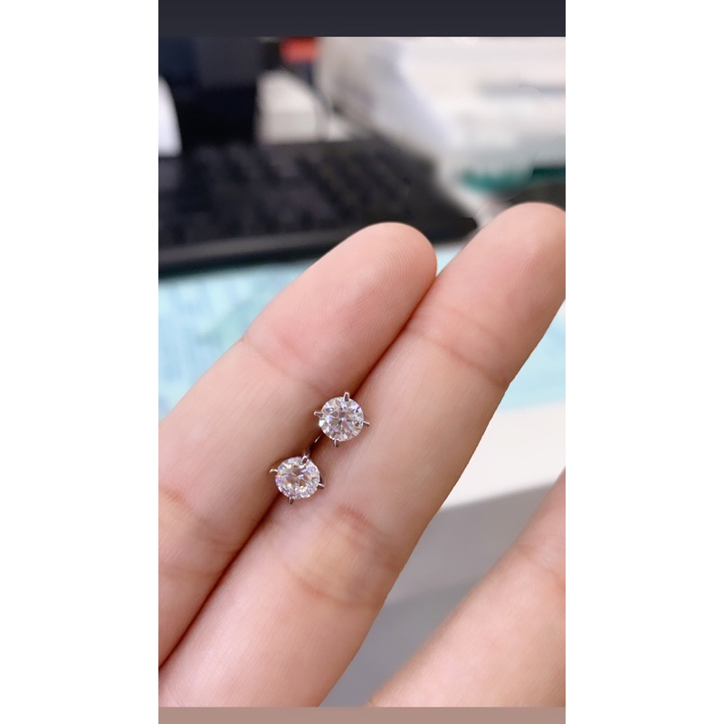 bông tai bạc ý 925 nụ 4-5-6-7-8mm đính kim cương nhân tạo moissanite