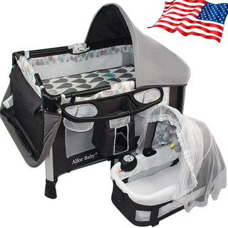Nôi cũi cho bé Alfor Baby 4 chức năng có 2 tầng, kèm theo nôi xách di động, khay thay tả