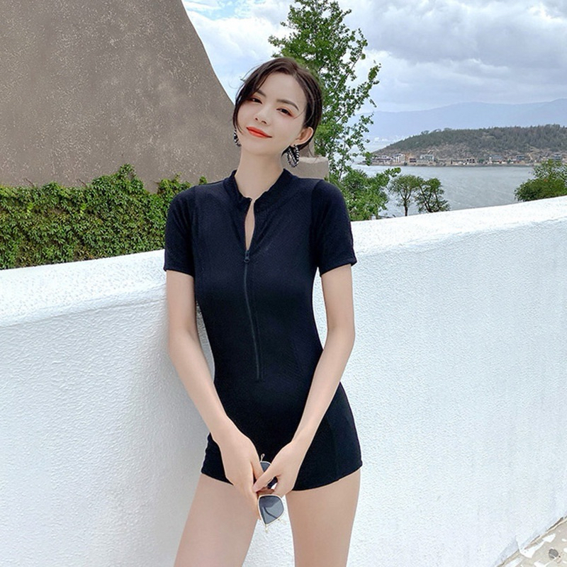 Bikini - Đồ bơi liền thân 1 mảnh dây kéo khóa dạng đùi kín đáo che mọi khuyết điểm | BigBuy360 - bigbuy360.vn