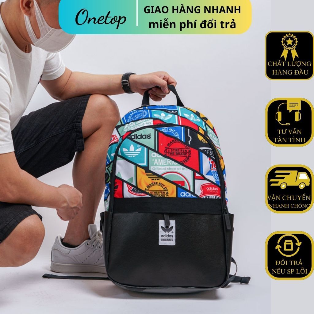 Balo Adidas Originals Tongue Lab [ Hàng Cao cấp ] chống thấm nước , Balo Laptop thể thao nam nữ  nhiều ngăn chứa