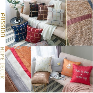 Vỏ Gối Tựa Lưng Gối Sofa Dệt Sọc Chenille Ánh Bạc Sang Trọng