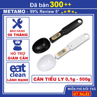 Thìa cân tiểu ly điện tử định lượng 0.1g đến 500g, cân tiểu ly nhà bếp dạng thìa, muỗng độ chính xác cực cao tặng pin