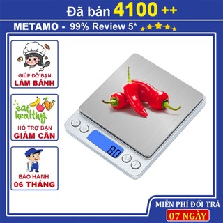 Cân tiểu ly điện tử nhà bếp METAMO mini cao cấp định lượng 0,1g - 3kg, cân tiểu li nhà bếp làm bánh độ chính xác cao