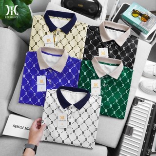 Áo polo nam ngắn tay có bẻ in hoạ tiết chất thun mềm mịn ARU SHOP PL100