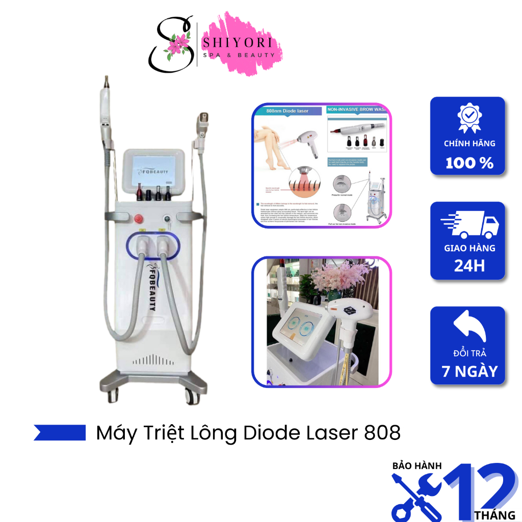 [Chính Hãng] Máy Triệt Lông Diode Laser 808 2in1, Máy Xóa Xăm Diode Laser 2in1 FQ Beauty