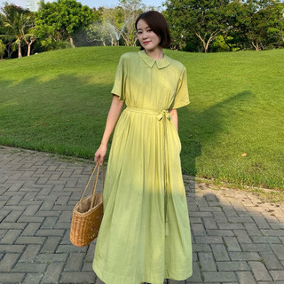 SEN - Đầm cổ sen xếp ly ngực - osu