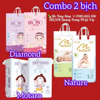 [Tặng khănGIẤY lụa]COMBO 2 BỊCH Tã Bỉm Dán/Quần Xuất Nhật MomoTARO/Momo DIAMOND/Momo NATURE (Đủ Size)