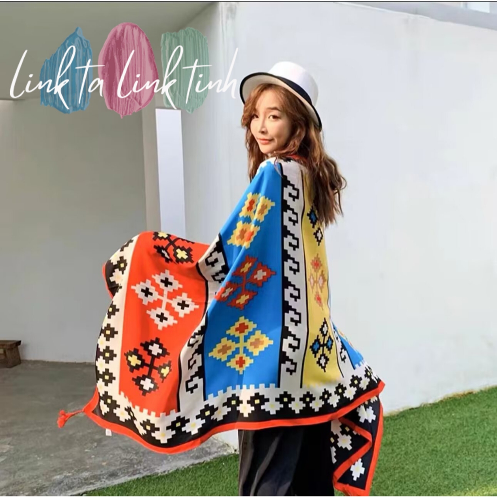khăn choàng boho thổ cẩm - khăn quàng cổ boho đi biển CAO CẤP