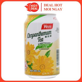 Trà Hoa Cúc Không Đường Yeo's Crysanthemum Lon 300ML - Nhập Khẩu Chính Hãng (Bao bì mới)