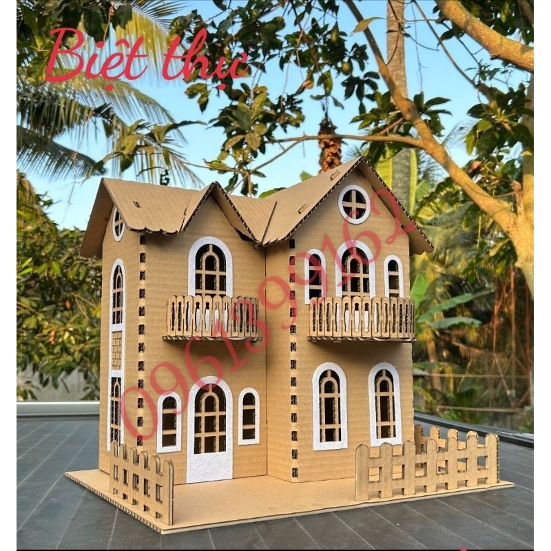 mô hình nhà bằng bìa carton 100% lắp ráp - steam