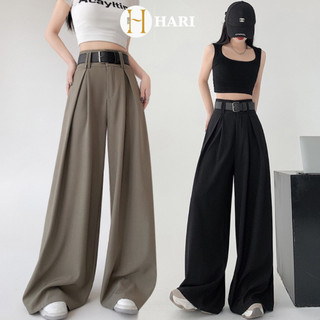 Quần ống suông Hari cạp cao 7cm chất xước nhật ( tặng kèm đai nhỏ như ảnh thật) 9902 P6K9