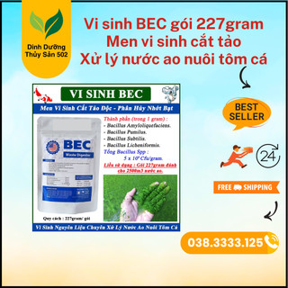 Vi sinh BEC gói 227gram - Men vi sinh cắt tảo, vi sinh xử lý nước ao nuôi tôm cá
