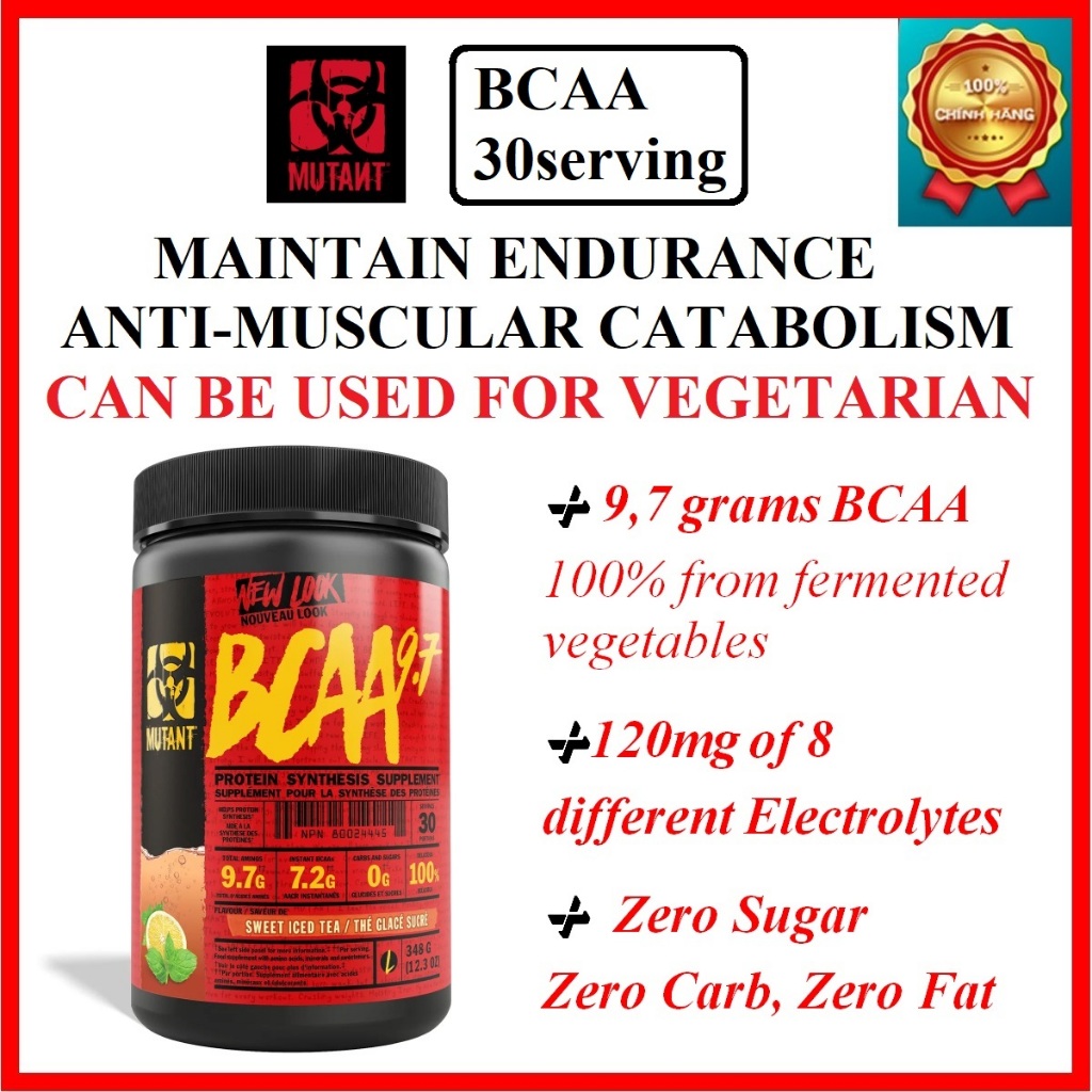 Mutant BCAA 9.7 30 lần dùng [Chính hãng] - Bổ sung acid amin cần thiết, chất điện giải, tăng sức bền